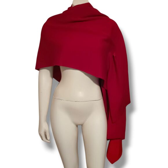 Chicos Reversible Travel Wrap-One Size-4 Way Wear-Lightweight-Red-Burgundy-NEW - Picture 1 of 11